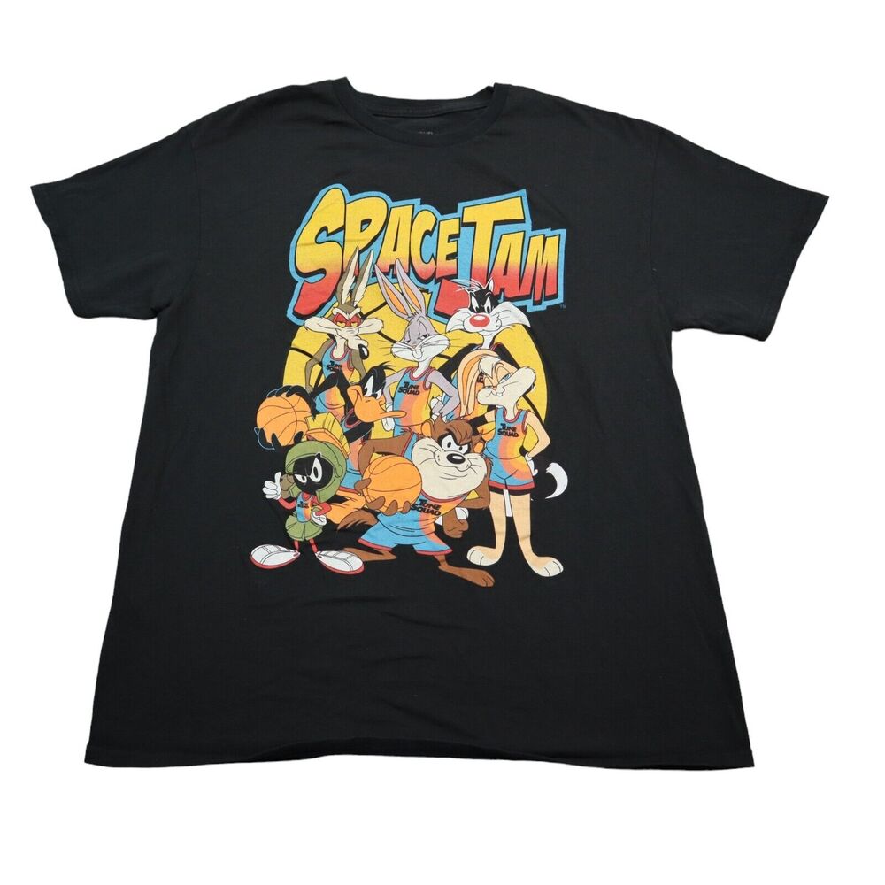 Space Jam A New Legacy Shirt Mens L Black Crew Neck Short Sleeve Graphic Tee